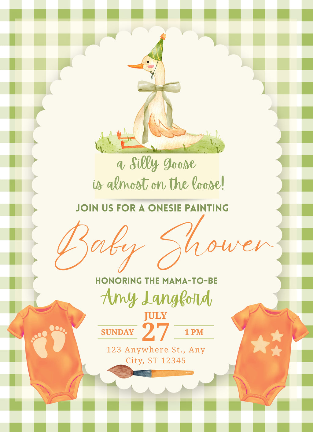 Silly Goose is Almost on the Loose – Printable Baby Shower Invitation
