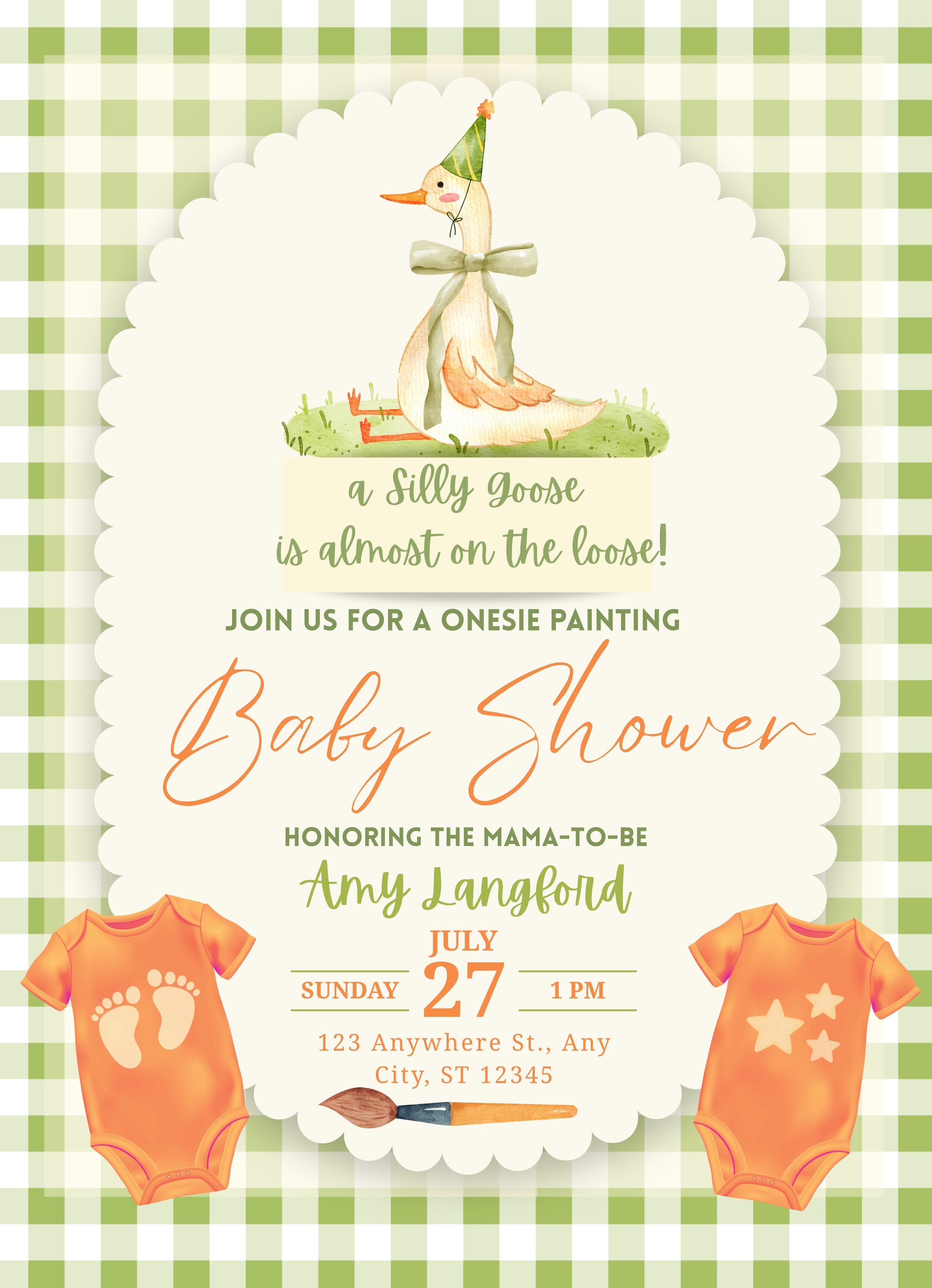 Silly Goose is Almost on the Loose – Printable Baby Shower Invitation