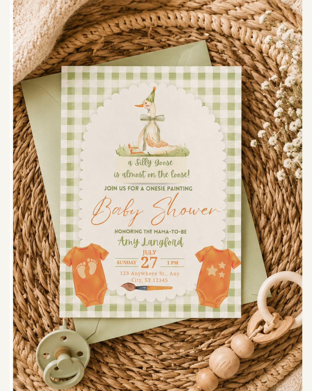 Silly Goose is Almost on the Loose – Printable Baby Shower Invitation